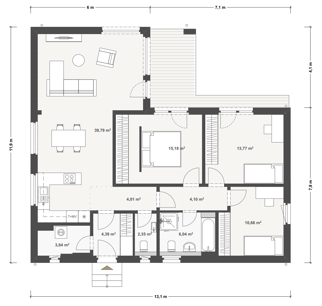 Půdorys Bungalov 114