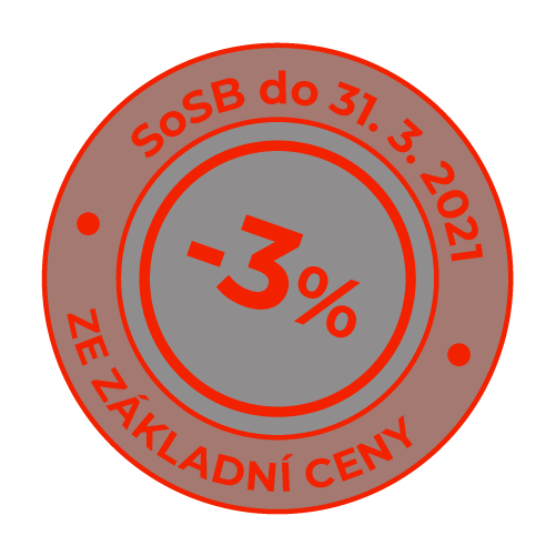 Razítko 3% - červené Razítko 3% - červené