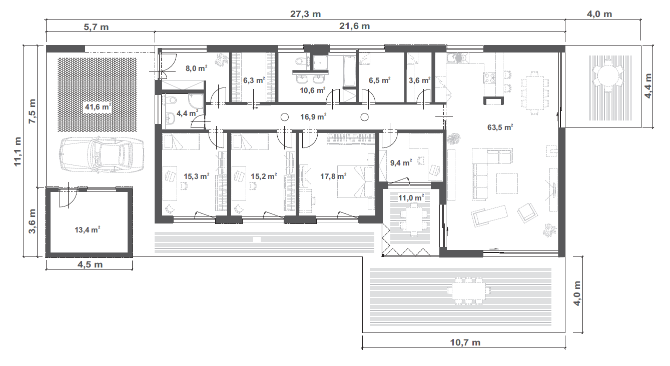 Bungalov 177 - půdorys
