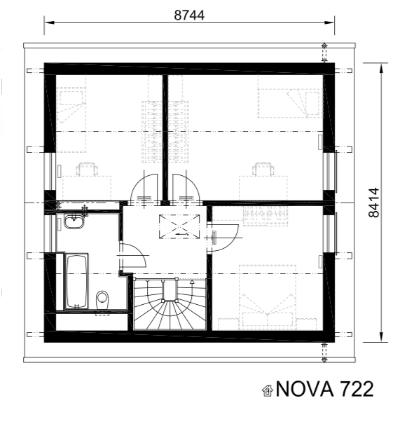 Půdorys patra NOVA 722 - Půdorys patra