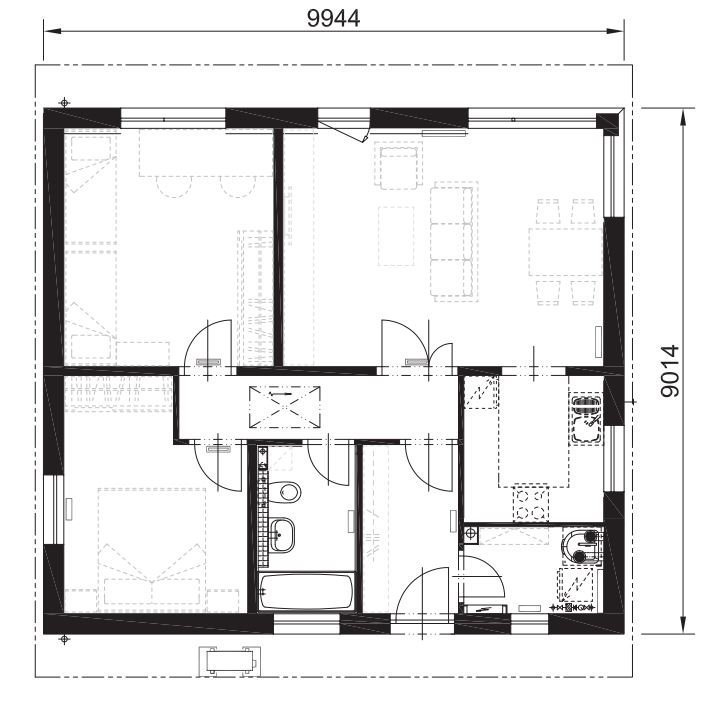 Bungalov 72 půdorys Bungalov 72 půdorys
