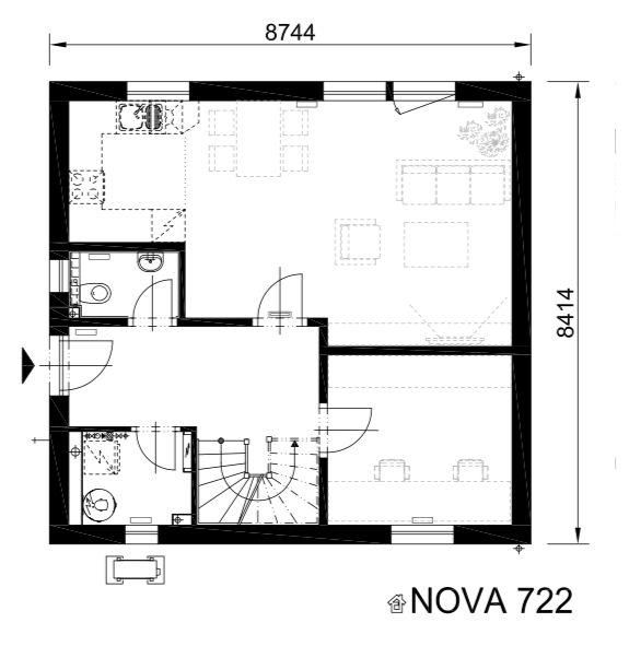 Půdorys přízemí NOVA 722 - Půdorys přízemí